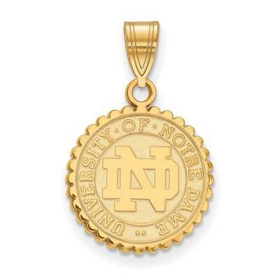 University of Notre Dame Medium Crest Pendant 14k Yellow Gold 4Y066UND, MPN: 4Y066UND, 191101129919
