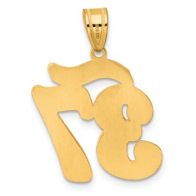 Script Number 37 Pendant 14k Gold Polished SCN37, MPN: SCN37, 196904078419