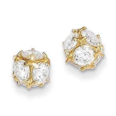 14k Gold Diamond 6mm Post Earrings YE1601