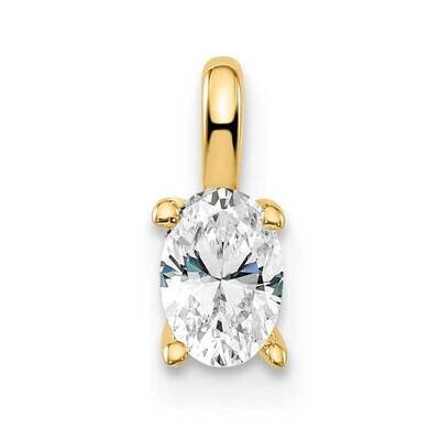 5.35X3.65mm Oval Lab Grown Diamond Si1/Si2, G H I, Solitaire Pendant 14k Gold PM8799-033-YLG, MPN: …