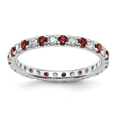 Si1/Si2 G H I &amp; Created Ruby Eternity Band 14k White Gold Lab Grown Diamond ET0049-CRU-050-55WLG, M…