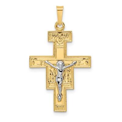 Solid Crucifix Pendant 14k Two-Tone Gold XR2053, MPN: XR2053,