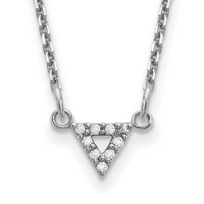 A Quality Diamond 6mm Triangle Necklace 14k White Gold XP5010WA, MPN: XP5010WA, 191101887208