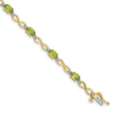 Peridot &amp; Diamond Bracelet 14k Gold BM4494-PE-003-YA, MPN: BM4494-PE-003-YA, 643905152391