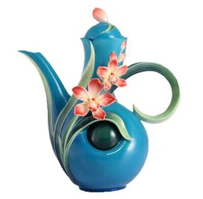 Franz Porcelain Treasure Of Charms Cymbidium Teapot FZ02961, MPN: FZ02961,