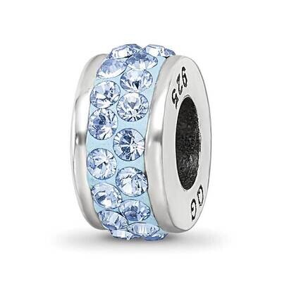 Reflections Light Blue Double Row Swarovski Crystal Bead Sterling Silver QRS2009, MPN: QRS2009, 883…