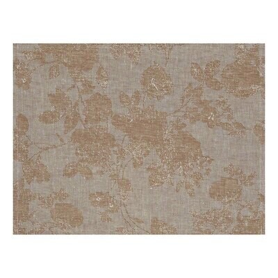 Le Jacquard Francais Placemat Casual Flower Brown 100% Coated Linen 27159 Set of 4, MPN: 27159, 366…