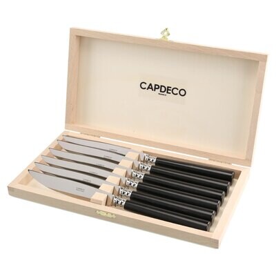 Capdeco Marat Black Set of 6 Steak Knives MAR78-6KS, MPN: MAR78-6KS, 3700922742817