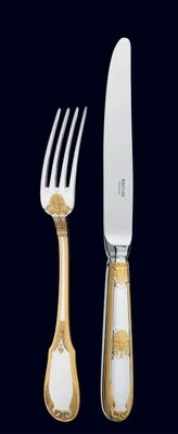 Ercuis Empire Serving Fork Sterling Silver Gold Accents F638490-42, MPN: F638490-42, 3660656527992