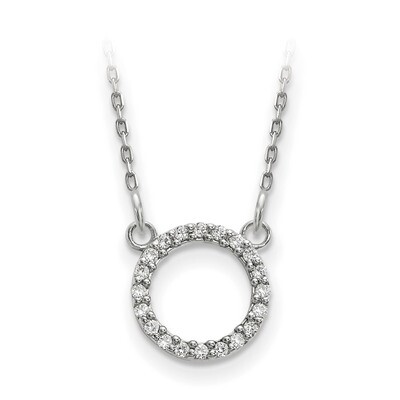 Diamond Open Circle Necklace 14k White Gold XP5027WA, MPN: XP5027WA, 191101887291