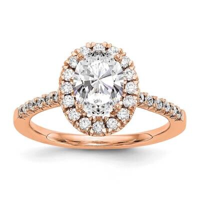 14Kr Oval Halo Engagement Lab Grown Diamond Si1/Si2, G H I, Semi-Mount Ring RM2058E-150-7RLG, MPN: …