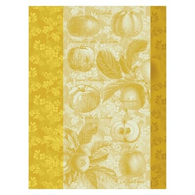 Le Jacquard Francais Pommes A Croquer Yellow Tea Towel 24 x 31 Inch 27509 Set of 4, MPN: 27509, 366…