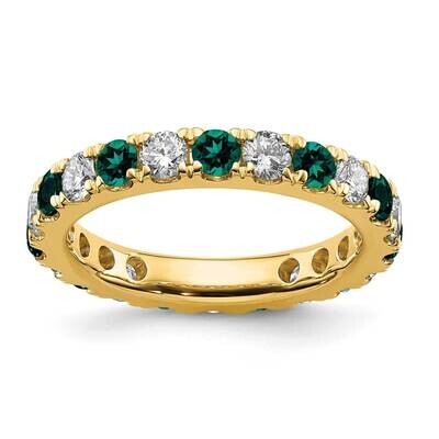 Si1/Si2 G H I &amp; Created Alexandrite Eternity Band 14k Gold Lab Grown Diamond ET0050-CAX-100-4YLG, M…