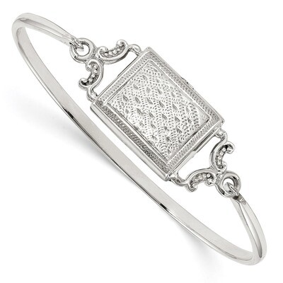 Rectangular 20mm Locket Bangle Sterling Silver Polished QB1210, MPN: QB1210, 191101856501