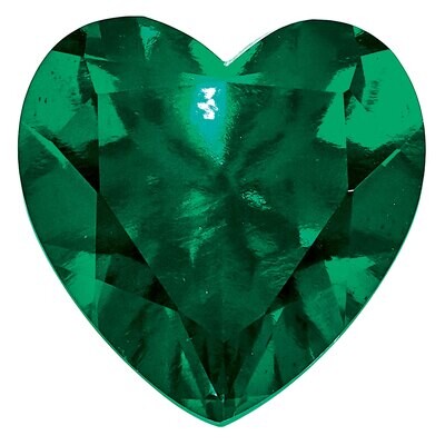 Created Emerald 6mm Heart Faceted Gemstone CE-0600-HTF, MPN: CE-0600-HTF,