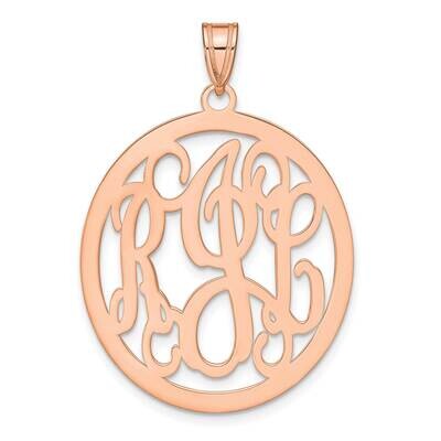 Circle Monogram Pendant 14k Rose Gold Polished XNA498R, MPN: XNA498R,