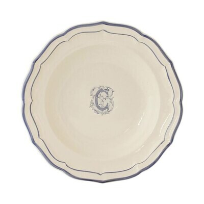 Gien Monogram Filet Bleu Rim Soup Letter C 1710ACRC22, MPN: 1710ACRC22, 840769019741