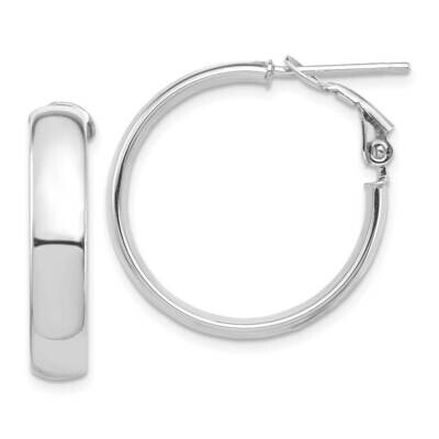 5mm Omega Back Hoop Earrings 14k White Gold High Polished PRE954W, MPN: PRE954W, 191101984686