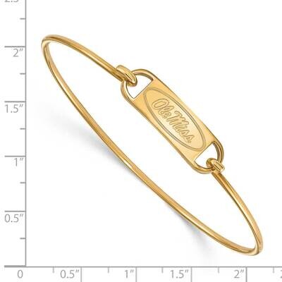 Gold Plate University of Mississippi Small Ctr Wire Bangle Gold-plated Sterling Silver GP022UMS-7, …