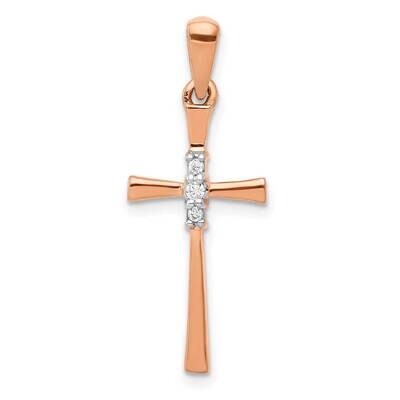 .03Ct. Diamond Cross Pendant 14k Rose Gold PM5011-003-RA, MPN: PM5011-003-RA, 883957824307