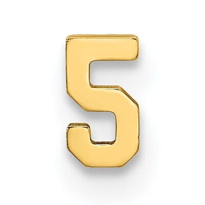 Die Struck Number 5 14k Yellow Gold YG2194, MPN: YG2194,