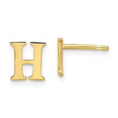 Initial Letter H Post Earrings 10k Gold Polished 10XNE46Y/H, MPN: 10XNE46Y/H,