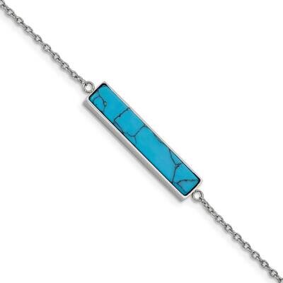 Reconstructed Howlite 1.25 Inch Extender Bracelet Stainless Steel Polished SRB2613-6.25, MPN: SRB26…