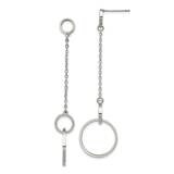 Circle Post Dangle Earrings Stainless Steel Polished SRE1343, MPN: SRE1343, 191101866708