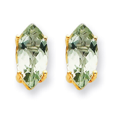 10x5 Marquise Green Quartz Earring 14k Gold XE105CG, MPN: XE105CG, 883957090207