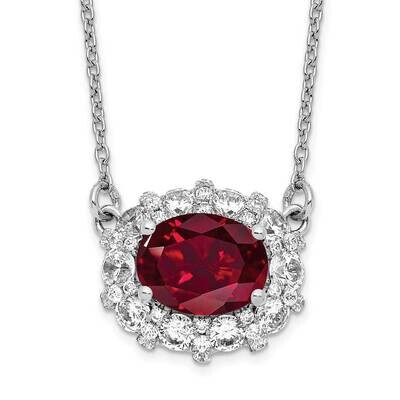 Si1/Si2, G H I, Lab Created Ruby Necklace 14k White Gold Lab Grown Diamond PM7973-CRU-100-WLG, MPN:…