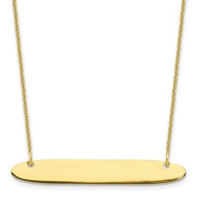 Polished Oblong Blank Bar Necklace 10k Gold Medium 10XNA1204Y, MPN: 10XNA1204Y, 196904159040