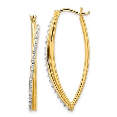 Diamond Mystique Gold-plated with Dia accent Hoop Earrings Sterling Silver QE14392, MPN: QE14392, 1…
