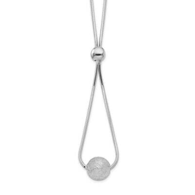 Diamond-Cut Beaded Drop 18 Inch Necklace Sterling Silver Rhodium-Plated QG6212-18, MPN: QG6212-18, …