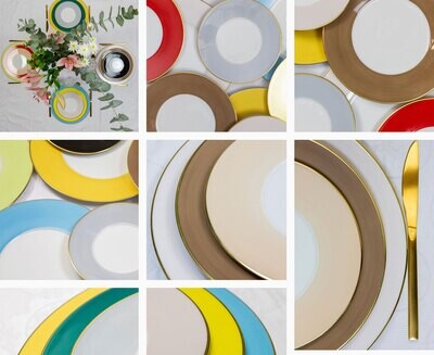 Robert Haviland &amp; C. Parlon Lexington Gris Grey 5 Piece Place Setting Shape: Riviera HP15210, MPN: …