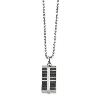 22 Inch Polished Black Ip-Plated Laser Cut Rectangle Necklace Stainless Steel SRN2594-22 by Chisel,…