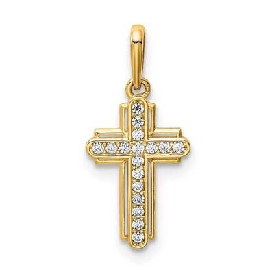 Cross Pendant 14k Gold CZ Diamond YC1404, MPN: YC1404, 191101902420