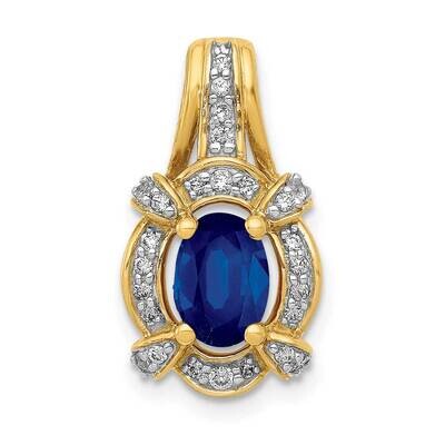 Sapphire Fancy Oval Pendant 14k Gold Diamond PM5284-SA-020-YA, MPN: PM5284-SA-020-YA, 883957421445