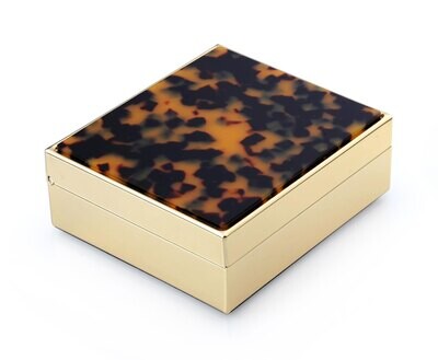 Addison Ross Tortoiseshell &amp; Gold Box 4 x 3 Inch Gold-plated BX1002, MPN: BX1002, UPC/EAN: 50240431…