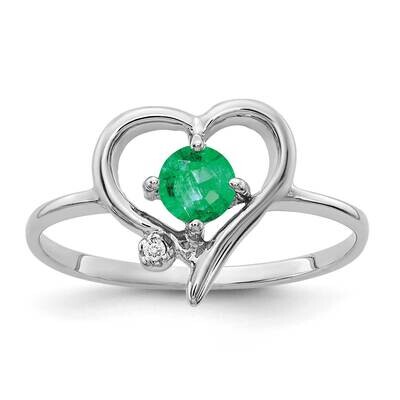 4mm Emerald AA Diamond Ring 14k White Gold X9737E/AA, MPN: X9737E/AA, 883957639451
