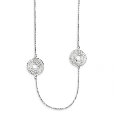 Diamond Cut Circles 36 IN Necklace 36 Inch Sterling Silver Rhodium Plated QG4525-36, MPN: QG4525-36…
