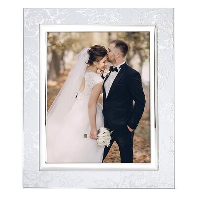 Lenox Silver Peony Metal Glass Picture Frame 8 x 10 Inch 886925, MPN: 886925, 882864830203