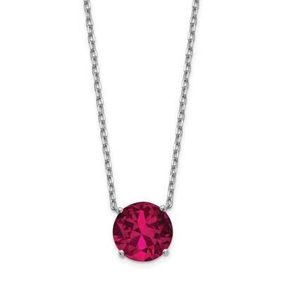 Red Swarovski Crystal with 2 inch Extender Necklace Sterling Silver Rhodium-plated QG5530-16.5, MPN…