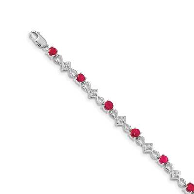 Ruby Bracelet 14k White Gold Diamond BM4486-RU-010-WA, MPN: BM4486-RU-010-WA, 883957386300