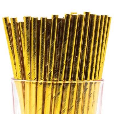 Pack of 150 Shiny Gold Bio-degradable Paper Straws GM22602, MPN: GM22602, 788089150921