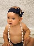 Baby Headband Navy Blue Big Bow Headband Baby Bow Headband Newborn Headband Lace Headband Big Bow H…