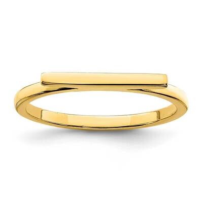Polished Bar Ring Sterling Silver Gold-tone QR6916, MPN: QR6916, 883957769400