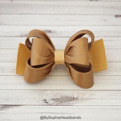 Gold Hair Clip Gold Bow Hair Clip Bow Hair Clip Toddler Gold Hair Clip Girls Bow Hair Clip Big Bow …
