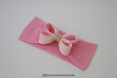 Baby Headband Headwrap Light Pink Bow Headband Pink Baby Headband Newborn Headband Girls Headband B…
