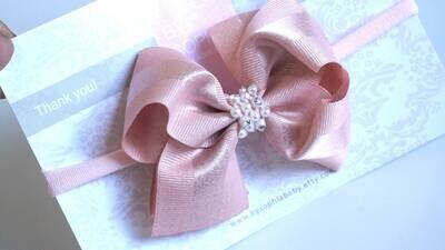 DUSTY Pink with pearl details Bow Headband Baby Bow Headband Newborn Bow Headband Headband Red Chri…