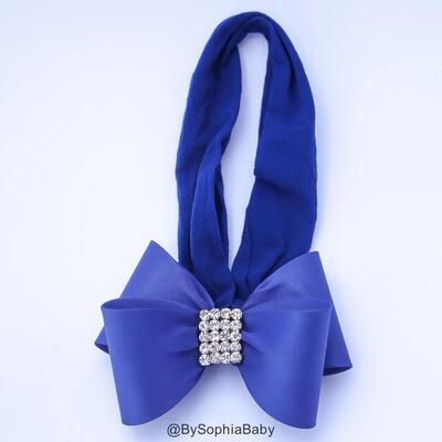 Baby Headband Headwrap Royal Blue Baby Headband Big Bow Blue Baby Headband Newborn Headband Blue Bo…